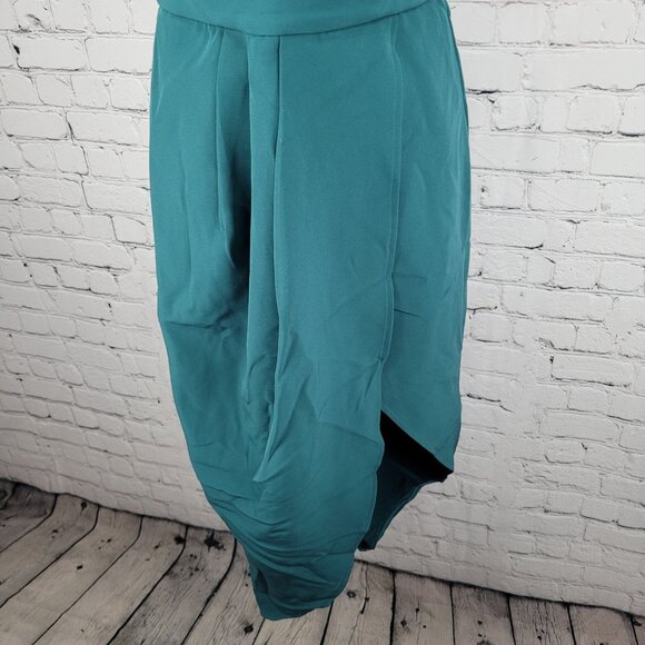 Lovers + Friends Green Strapless Asymmetric Slit Stretch Midi Dress USA Medium M - Picture 9 of 15